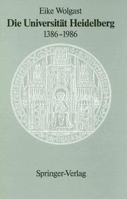 Cover of: Die Universität Heidelberg 1386 - 1986