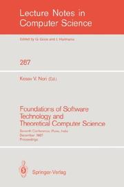 Cover of: Foundations of Software Technology and Theoretical Computer Science by Kesav V. Nori, Kesav V. Nori