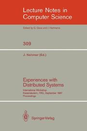 Cover of: Experiences with Distributed Systems by Jürgen Nehmer