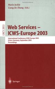 Cover of: Web Services - ICWS-Europe 2003: International Conference ICWS-Europe 2003, Erfurt, Germany, September 23-24, 2003, Proceedings (Lecture Notes in Computer Science)