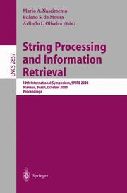 Cover of: String Processing and Information Retrieval | 