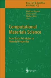 Cover of: Computational Materials Science: From Basic Principles to Material Properties (Lecture Notes in Physics)