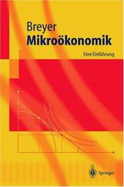 Cover of: Mikroökonomik by Friedrich Breyer