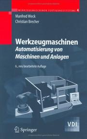 Cover of: Werkzeugmaschinen 4 - Automatisierung von Maschinen und Anlagen (VDI-Buch)