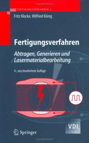 Cover of: Fertigungsverfahren 3 by Wilfried König, Fritz Klocke, Wilfried König