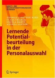 Cover of: Lernende Potenzialbeurteilung in der Personalauswahl (Arbeits- und organisationspsychologische Techniken)