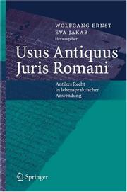 Cover of: Usus Antiquus Juris Romani by 