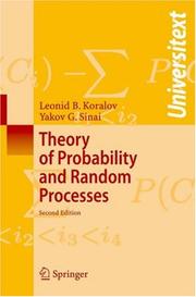 Cover of: Theory of Probability and Random Processes (Universitext) by Leonid Koralov, Yakov G. Sinai