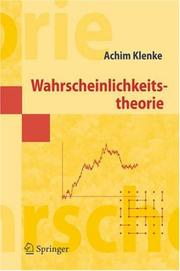 Cover of: Wahrscheinlichkeitstheorie