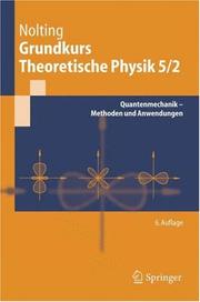 Cover of: Grundkurs Theoretische Physik 5/2 by Wolfgang Nolting