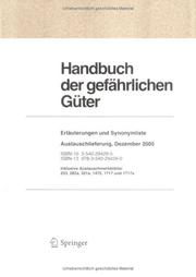 Cover of: Handbuch der gefährlichen Güter.Erläuterungen und Synonymliste: Austauschlieferung