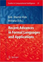 Cover of: Recent Advances in Formal Languages and Applications (Studies in Computational Intelligence)