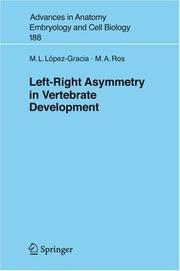 Cover of: Left-Right Asymmetry in Vertebrate Development (Advances in Anatomy, Embryology and Cell Biology)