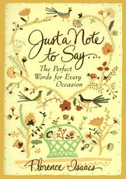 Cover of: Just a note to say--