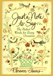 Cover of: Just a note to say-- by Florence Isaacs