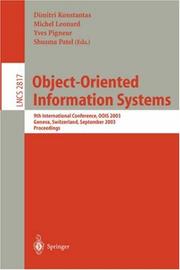 Cover of: Object-Oriented Information Systems: 9th International Conference, OOIS 2003, Geneva, Switzerland, September 2-5, 2003, Proceedings (Lecture Notes in Computer Science)