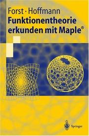 Cover of Funktionentheorie erkunden mit Maple (Springer-Lehrbuch) by Wilhelm Forst