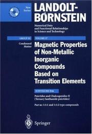 Cover of: Part a: 1:1:1 and 1:1:2 type compounds (Landolt-Bornstein Numerical Data and Functional Relationships in Science and  Technology - New Series, 3)