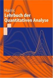 Cover of: Lehrbuch der Quantitativen Analyse