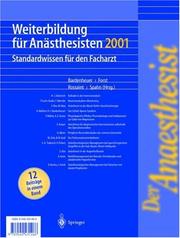 Anaesthesist Weiterbildung Für Anästhesisten 1997 by H. Forst, R. Rossaint