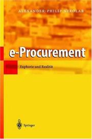 Cover of: e-Procurement by Alexander-Philip Nekolar