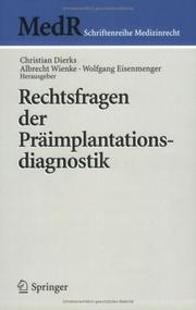 Cover of: Rechtsfragen der Präimplantationsdiagnostik (MedR Schriftenreihe Medizinrecht)