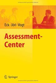 Assessment-Center by Claus D. Eck, Hans Jöri, Marlène Vogt