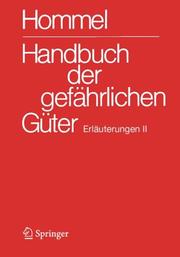 Cover of: Handbuch der gefährlichen Güter. Erläuterungen II: Anhang 9 (Handbuch Der Gefahrlichen Guter)