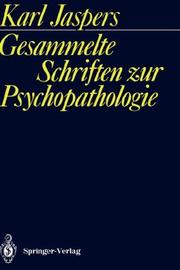 Cover of: Gesammelte Schriften zur Psychopathologie