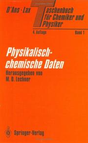 Cover of: Taschenbuch für Chemiker und Physiker: Band 1: Physikalisch-chemische Daten