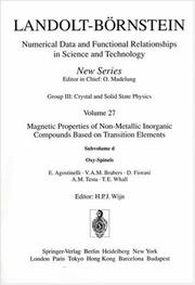 Cover of: Oxy-Spinels / Oxy-Spinelle (Numerical Data & Functional Relationships in Science & Technology)