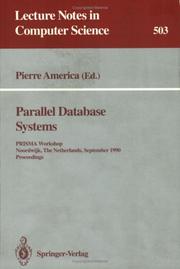 Cover of: Parallel Database Systems by Pierre America