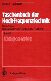 Cover of: Taschenbuch der Hochfrequenztechnik: Band 2: Komponenten