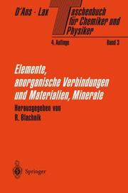Cover of: Taschenbuch für Chemiker und Physiker: Band 3 by Jean D'Ans, Ellen Lax