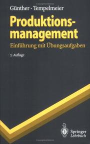 Cover of: TITLE NOT SUPPLIED by Hans-Otto Günther, Horst Tempelmeier