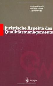 Cover of: Juristische Aspekte des Qualitätsmanagements (Qualitätswissen)