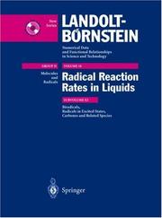 Cover of: Biradicals, Radicals in Excited States, Carbenes, and Reladte Species: Index of Substances for II/13, II/18