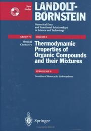 Cover of: Densities of Monocyclic Hydrocarbons (Numerical Data & Functional Relationships in Science & Technology) by 