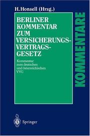 Cover of: Berliner Kommentar zum Versicherungsvertragsgesetz by 