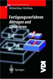 Cover of: Fertigungsverfahren 3: Abtragen und Generieren (VDI-Buch)