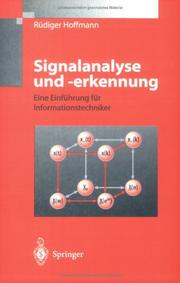 Cover of: Signalanalyse und -erkennung: Eine Einführung für Informationstechniker