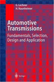Cover of: Automotive Transmissions: Fundamentals, Selection, Design and Application