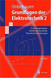 Cover of: Grundlagen der Elektrotechnik 2 by Rolf Unbehauen, Rolf Unbehauen