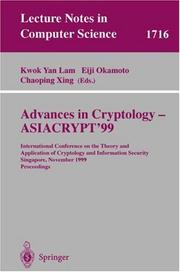 Cover of: Advances in Cryptology - ASIACRYPT'99 by 