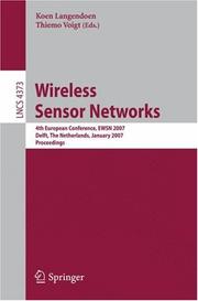 Cover of: Wireless Sensor Networks by 