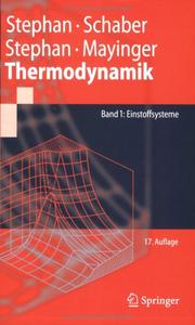 Cover of: Thermodynamik: Grundlagen und technische AnwendungenBand 1: Einstoffsysteme (Springer-Lehrbuch)