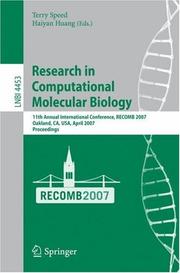 Cover of: Research in Computational Molecular Biology by 