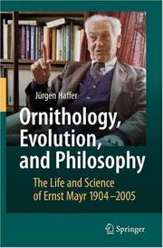 Cover of: Ornithology, Evolution, and Philosophy by Jürgen Haffer