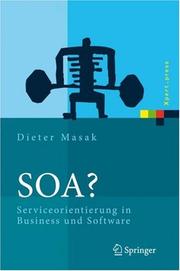 Cover of: SOA? by Dieter Masak