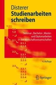 Cover of: Studienarbeiten schreiben by Georg Disterer